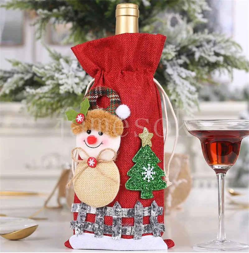 Christmas Wine Bottle Cover Merry Christmas Decor Holiday Santa Claus Champagne Bottle Cover Christmas Decorations For Home de740