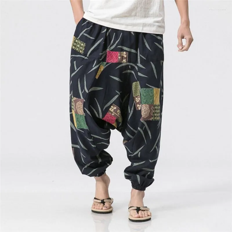 Pantaloni da uomo Pantaloni da uomo 2022 da uomo o da donna Hippie Pantaloni larghi Hip Hop Stampato Lungo Unisex Adulti Cotone elastico in vita