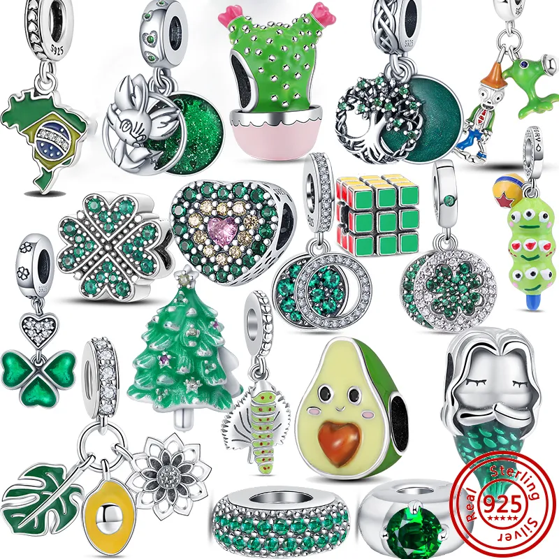 925 Charm in argento perline fit Pandora Charms Bracciale Avocado Trees charmes ciondoli Gioielli fai da te perline fini