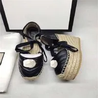 T92 Latest high quality real leather sandals Hemp rope weaving design women slippers high-heels shoes flip flop neakers fashion ca194t