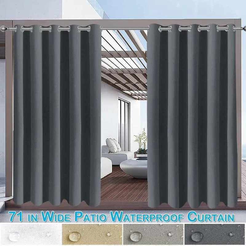 Gordijn 180 cm breed grote patio pergola black -out gordijnen buiten waterdichte winddichte raam gordijnen huizen thermisch geïsoleerde decor