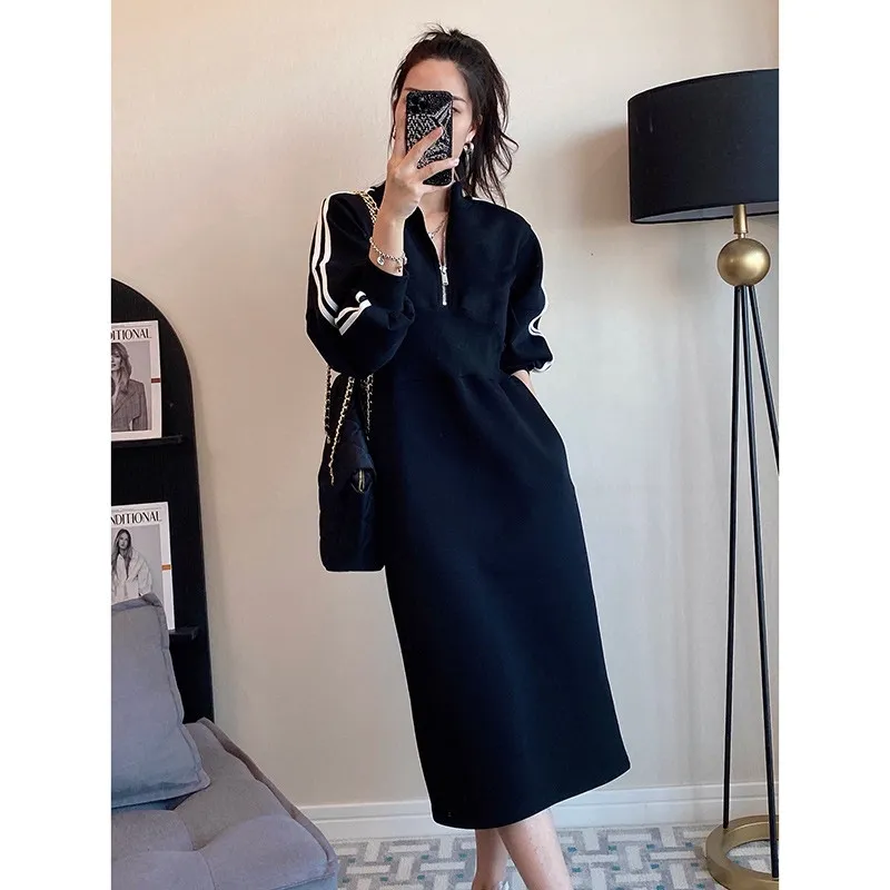 Cel Women's Brand Dress 2022 Ny Long Dress Autumn Winter Ladies Classic Designer Fashion High Quality Spring Logo Casual kjol Birthday Present