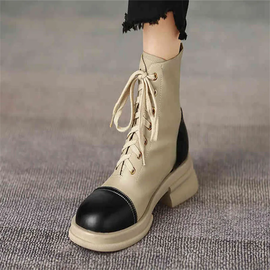 2022 Designer women boots Brand British Style Soft Leather New Spring Autumn Single Boots casual Shoes