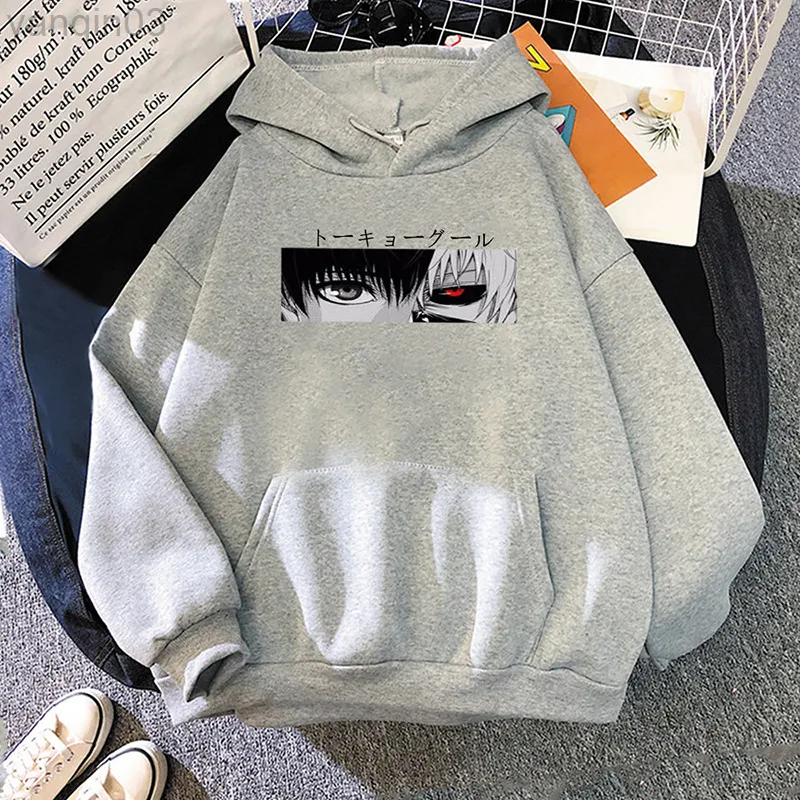 Sweat à Capuche Kaneki Ken - Imprimé Anime Tokyo Ghoul - Coupe Délavée Vintage - Unisexe Adulte