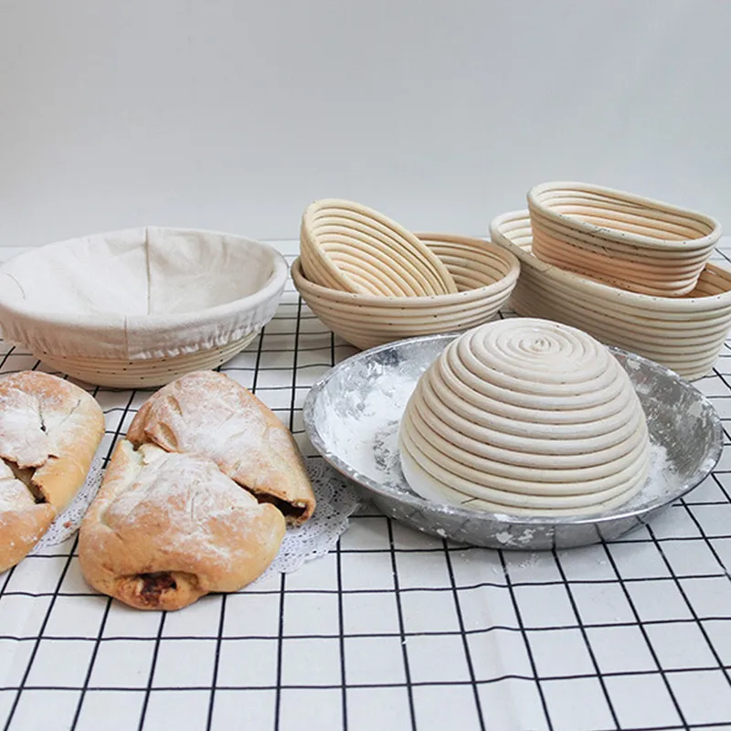 Cestino Per Lievitazione Pane In Rattan Naturale Con Lino - 8 O 10 Pollici, Per Pane A Pasta Madre