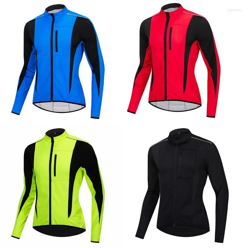 Racing Jackets Winter Warm Up Thermal Fleece Men's Cycling Jacket Windproof Waterproof Reflective Design No Logo Road Bike Clothing