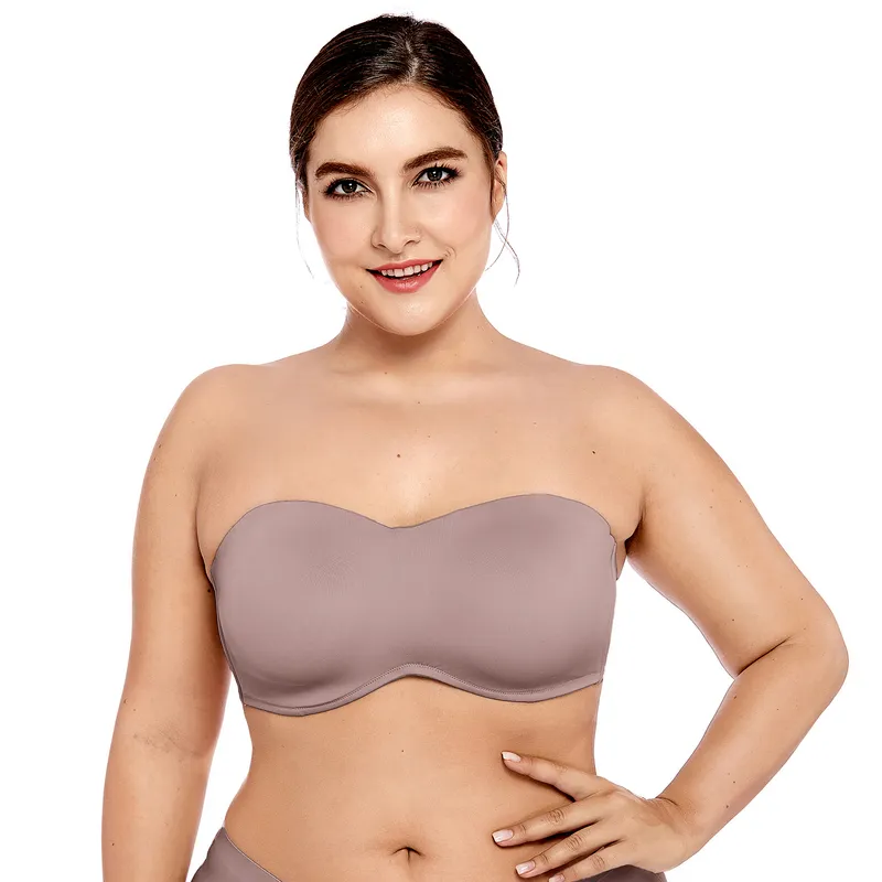 Bras Women S Smooth Seamless Invisible Strapless Bra Minimizer Full  Coverage Underwire Bandeau Plus Size For Big Busted Women 22096379350 From  33 €