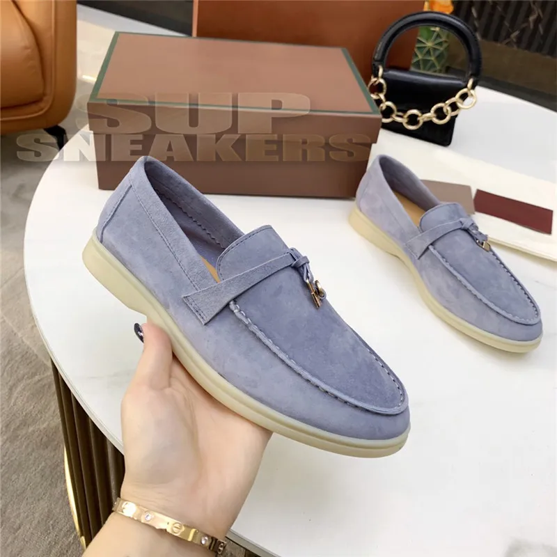 Fashion mens womens loafers causal shoes classic leather suede Slip-On platform sneaker multicolor massage sole walking shoe men Plate-forme designer sneakers