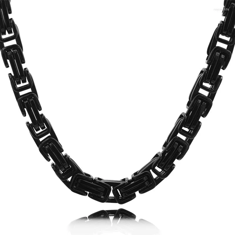 Chains Engagement 60cm 9mm Vintage Style Huge Heavy 316L Stainless Steel Black Byzantine Chain Mens Christma N479