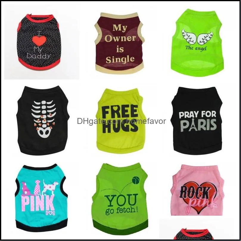 Dog Apparel New Pet Dog Cat Vest Clothes Small Xs Soft Coat Jacket Summer Apparel Cartoon Clothing T Shirt Jumpsuit Outfit Supply 215 Dhes4