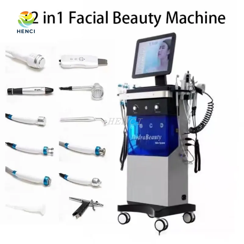 Hydro Microdermabrasion Hydra 12 in 1 Facial Diamond Peeling Water Oxgen Jet Aqua Facial Rermabrasion Machine