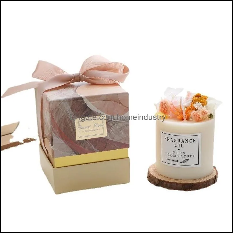 preserved decoration flower scented candles smoke free with base and gift box exquisite gifts