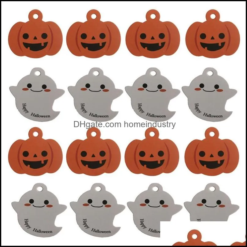 Gift Wrap 50 Pieces/Set Halloween Tag Irregar Decoration Ghost Festival Sugar Box Atmosphere Paper Card Diy Decortive Accessories Dro Dh3Bi