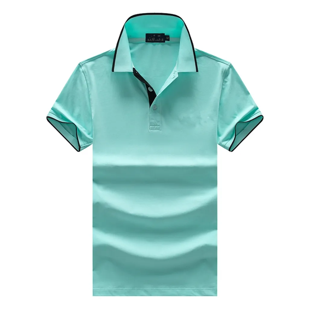 Commercio all'ingrosso 2062 Estate New Polo Camicie Maniche corte da uomo europee e americane Casual Colorblock Cotone T-shirt di moda ricamate di grandi dimensioni S-2XL