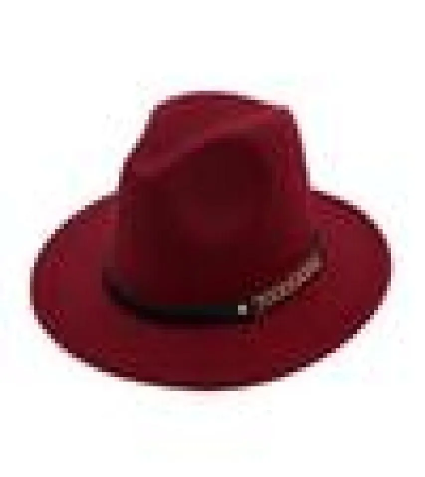 Новая модная мужская шляпа-федора для женщин039s, модная джазовая шляпа, зима-весна, черная шерстяная кепка, уличная повседневная шляпа с поясом и металлическим баком