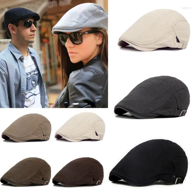 Berets Men Cotton Spring Summer British Style Sboy Beret Hat Retro England Male Sun Hats Peaked Painter Caps For Dad