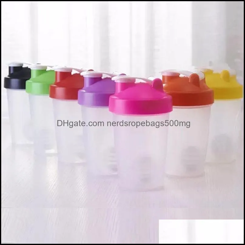 Tumblers المحمولة Tumblers Shaker شاكر عصير زجاجة الحليب البروتين البروتين بودرة الهز على كرة التحريك 29 R2 تسليم 2 DHJC2