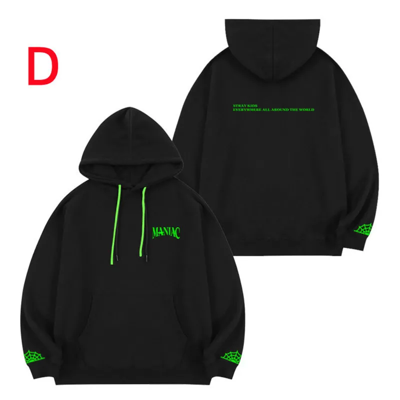 Heren Hoodies Sweatshirts Kpop Stray Kids Maniac North American World Tour Concert Official Same Model Hoodie Unisex Casual Pullover Coat Tops 220902