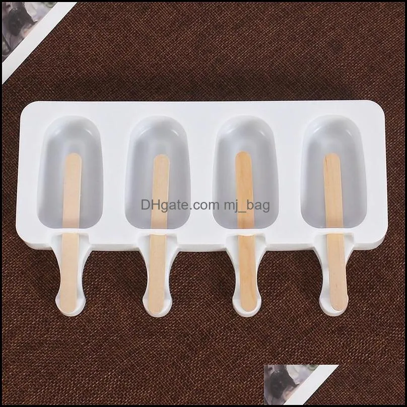 Moules de cuisson Simplicité Blanc Sile Mod Solide Couleur Ellipse Moule À Crème Glacée Mods Ménagers Popsicle Chocolats Nouvelle Arrivée 5 5Fs P2 Dr Dhbhc