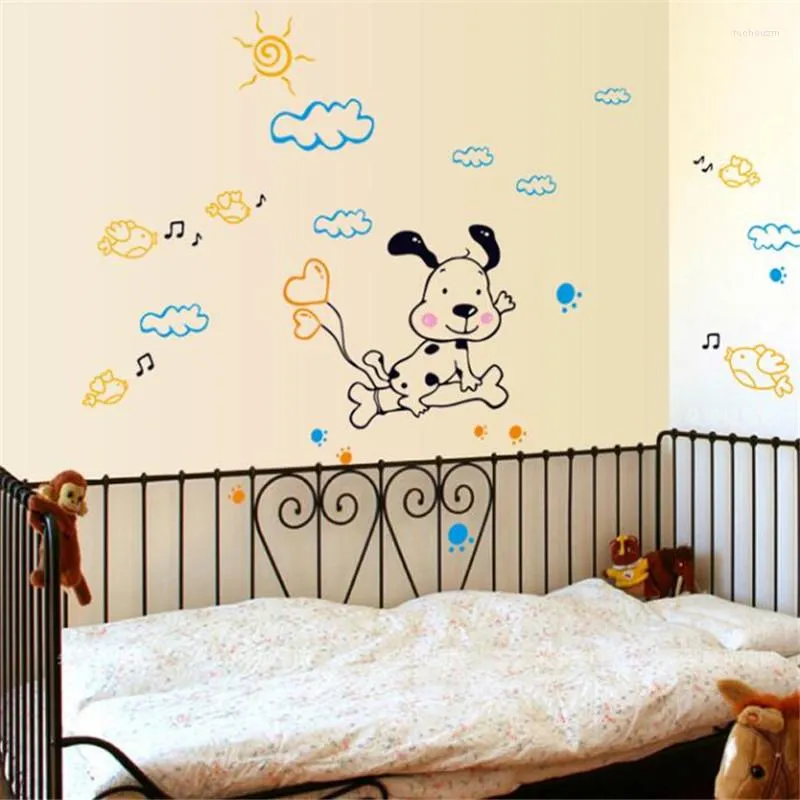 Wall Stickers Cartoon Cute Puppy Diy Sticker Living Room Bedroom Decoration Art Mural For Kids Rooms
