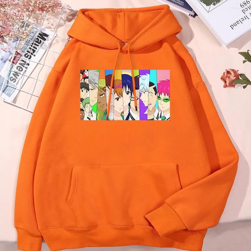 Sweats à capuche pour hommes Sweat-shirt pour hommes Anime Saiki Kusuo Disaster Cartoon imprimé mâles femmes surdimensionné col rond à capuche hauts vêtements doux