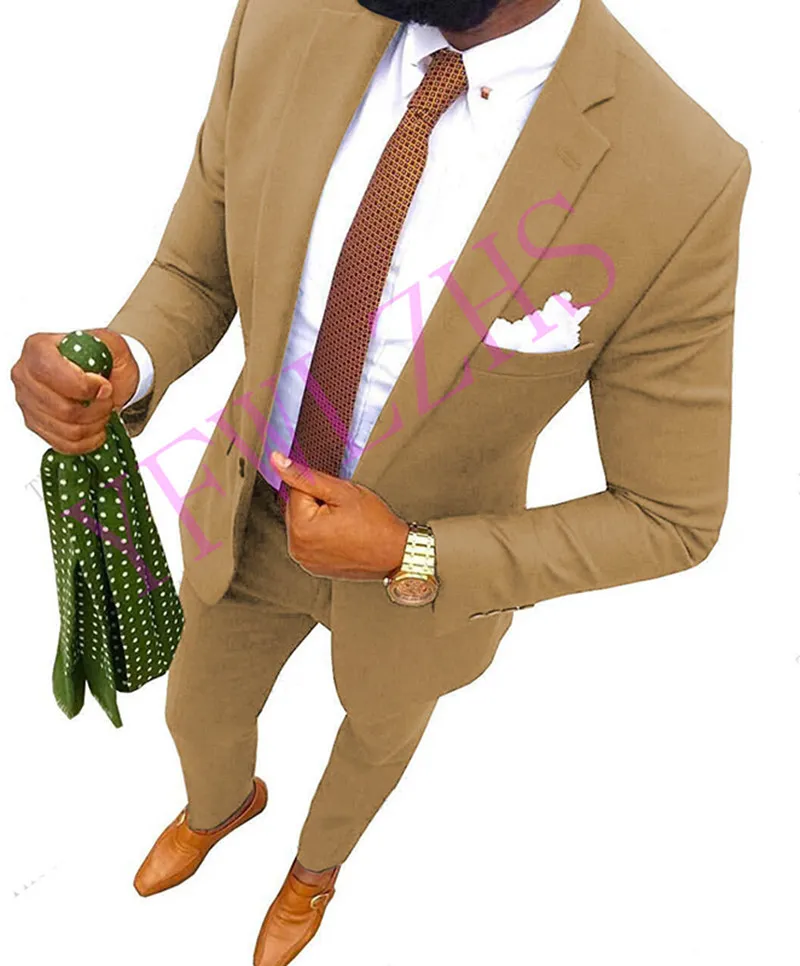 Handsome One Button Tuxedos Groom Notch Lapel Men Suits Mens Wedding Tuxedo Costumes De Pour Hommes Jacket Pants Tie Y630