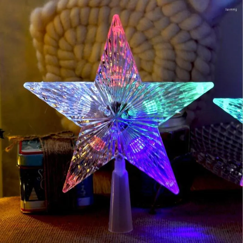 Christmas Decorations LED And Transparent Acrylic Top Stars Flashing Tree Decoration A Star