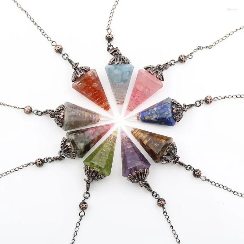 Pendant Necklaces YJXP Reiki Healing Crystal Orgone Pendulum Natural Stone Energy Generator Divination