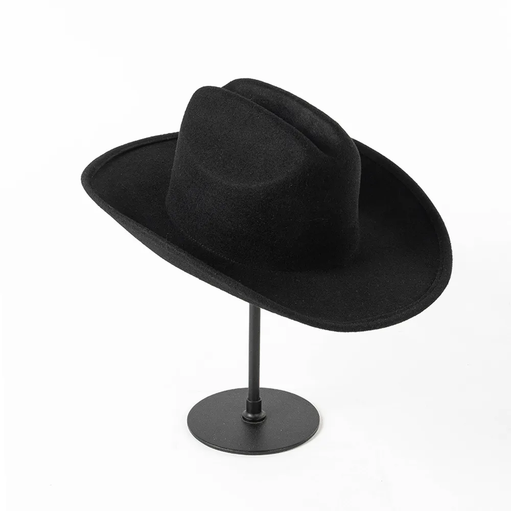 Inverno 100% lã chapéu de cowboy ocidental para homens homens cavalheiros fedoras jazz hats party igreja boné sombreros hombre