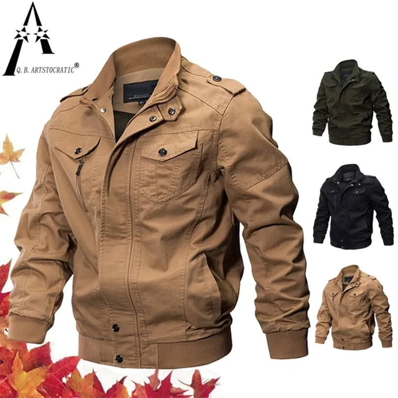 Mens Jackets Plus Size Military Bomber Jacket Men Spring herfst Casual Multipocket Pilot Jackets Mannelijke Leger Vracht Vlucht Mens Jackets M6XL 220902