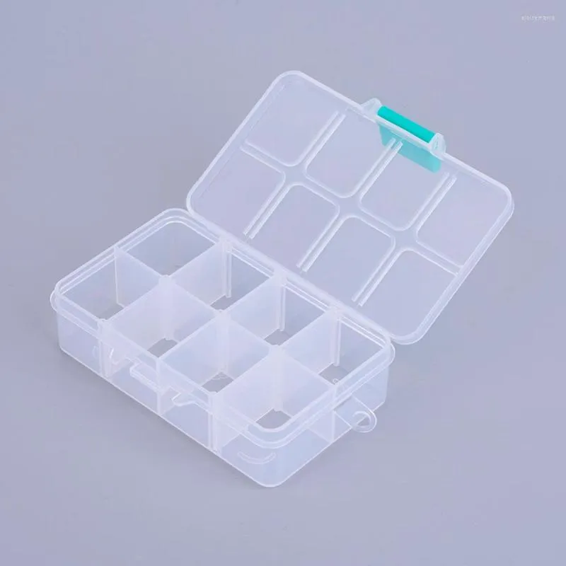 Jewelry Pouches 8/10/15/18/24 Compartment Plastic Bead Storage Containers Rectangle Adjustable Dividers Box Organiser Boxes Case White
