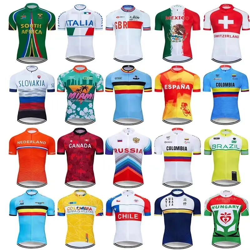 여름 2022 National Cycling Jersey MTB 자전거 의류 빠른 마른 자전거 착용 옷 남자 짧은 maillot roupa ropa de ciclismo