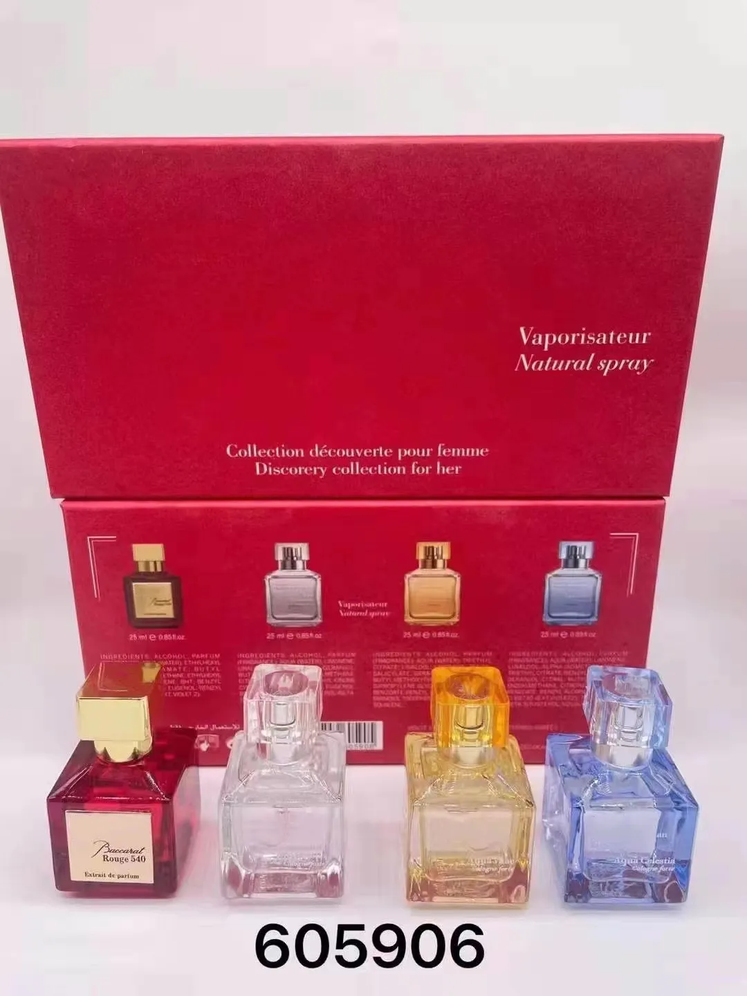 Brand de Premierlash Brand Paris Perfume Set 25ml 4pcs Rouge 540 Parfum Floral Fragrance Mood ExtraTit Long Lasting Darding Spel Spray Boad Boad 4 in 1 High Quality