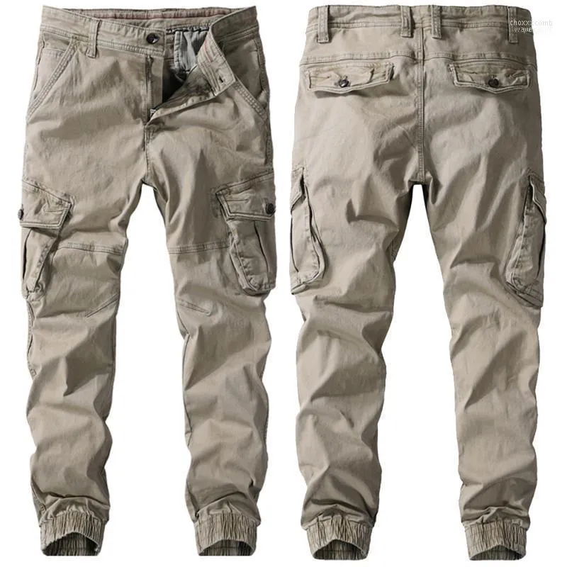 Pantalons pour hommes hommes printemps automne pur coton pantalons de travail hommes Cargo mode vêtements multi-poches Army1