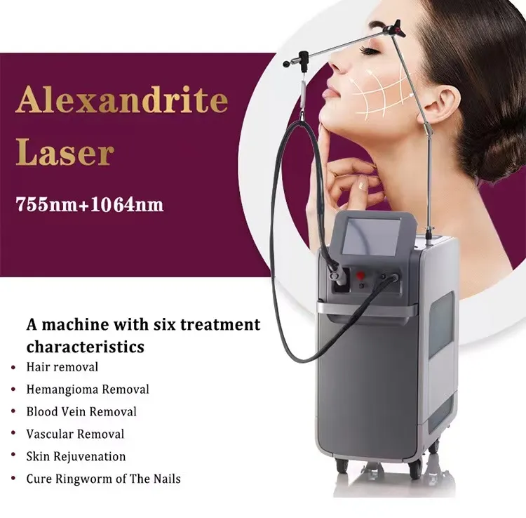 New arrival 755&1064nm Laser hair removal alexandrite Nd Yag device professional laser machine