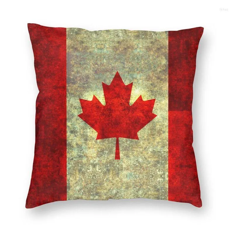 Oreiller drapeau du Canada couverture canadien en lourd Grunge jeter étui pour canapé mode taie d'oreiller décor à la maison