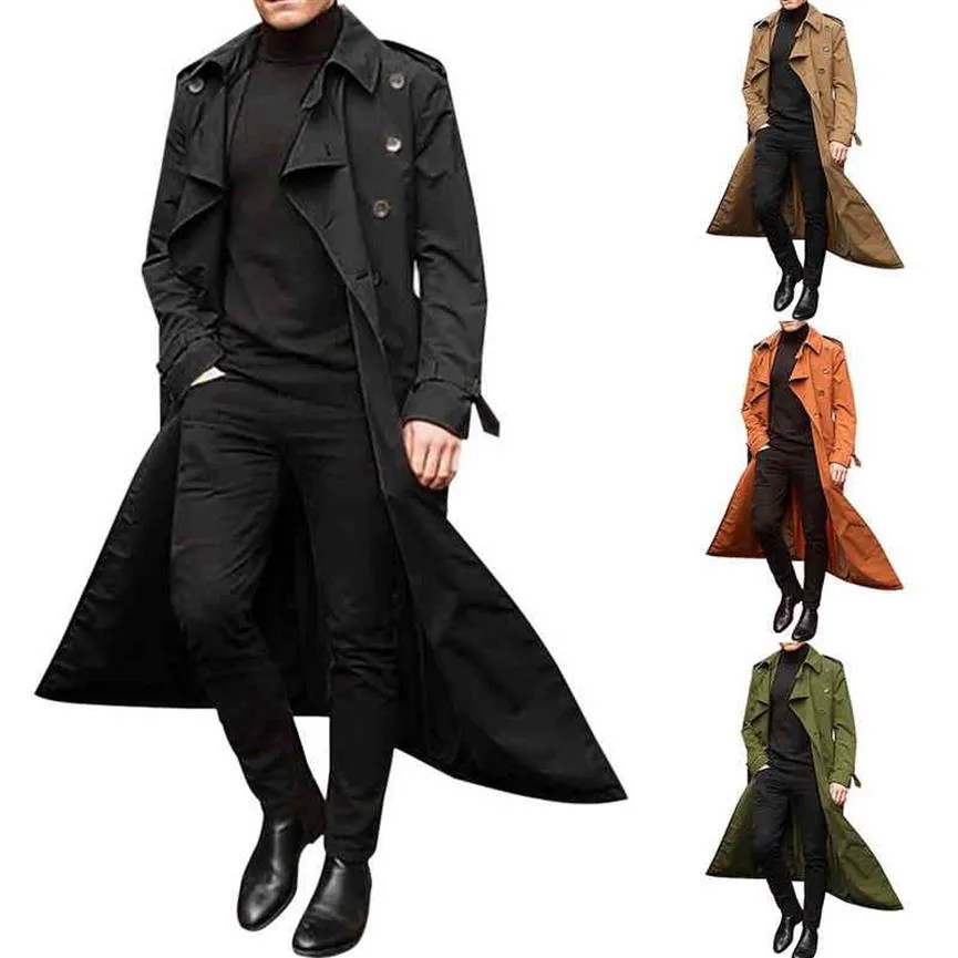 Новое длинное пальто мужчины весна осень мужской траншея повседневная траншея