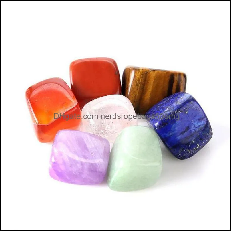 Party Favor Natural Crystal Chakra Stone 7Pcs Set Stones Palm Reiki Healing Crystals Gemstones Decoration Accessories 527 V2 Drop Del Dhfry