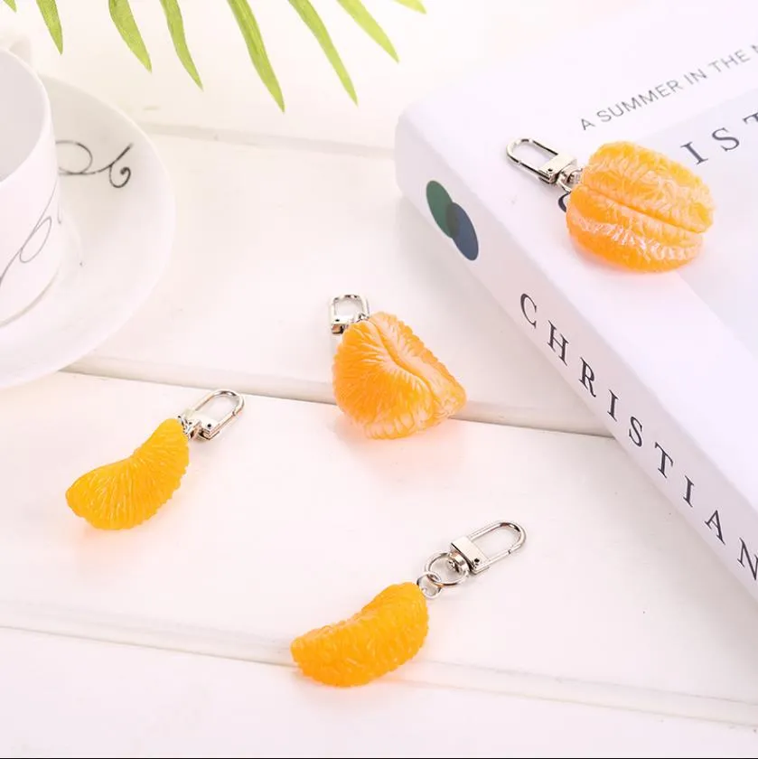 Vegetable Fruit Key Chain Femmes Simulation Orange Key Ring Jewelry Gift Handsbag Kechechains For Girl