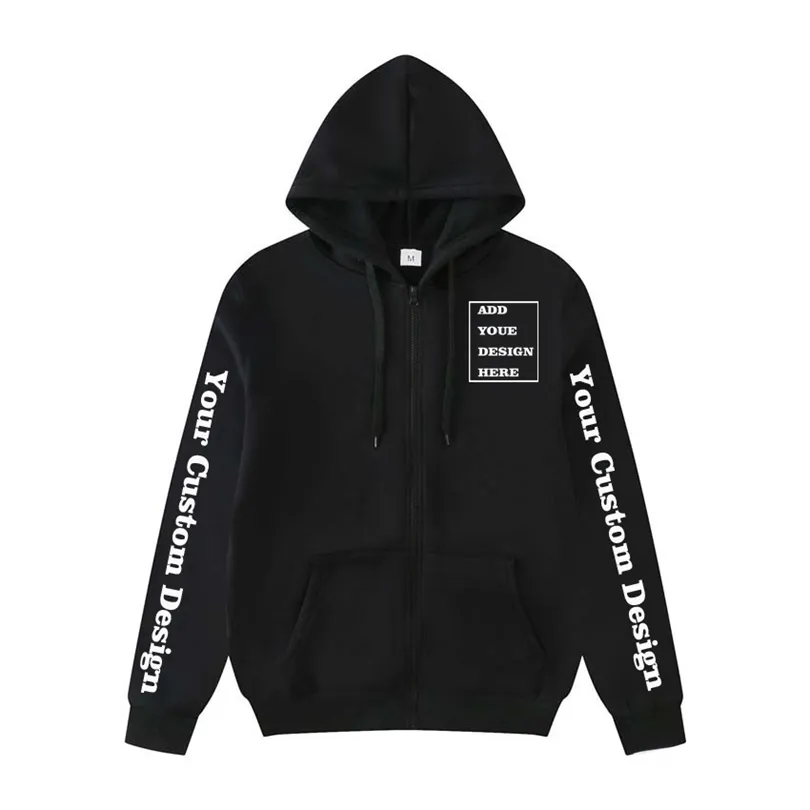 Mens Hoodies Sweatshirts Style Custom Male Hoodie dragkedja textpar Friends Family Image Print kläder Custom Hoodies Sport Leisure Sweatshirt 220902