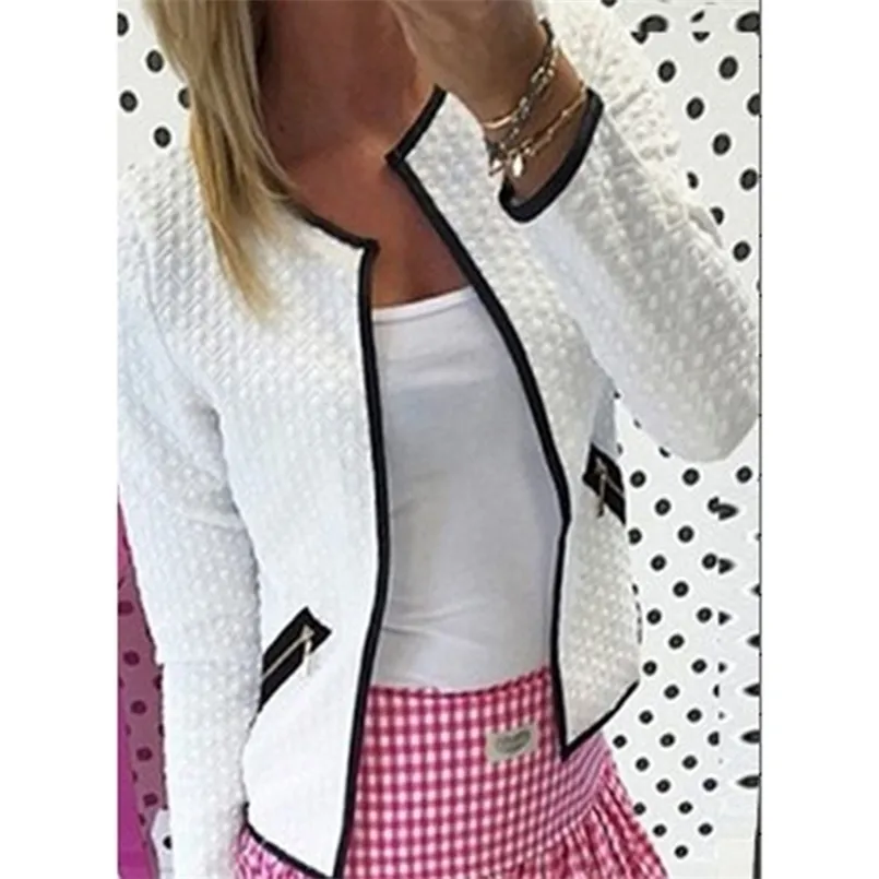 Jackets femininos feminino Moda Moda Color Solid Pocket Zipper casual Casual Casual