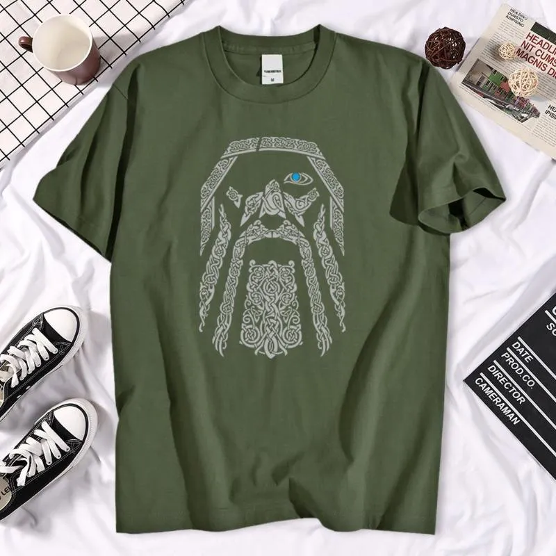 Мужские рубашки T Odin Shirt Men Brand Tees Tees с коротким рукавом топы ретро для взрослых футболка мужская футболка 2022 Летний принт хип-хоп