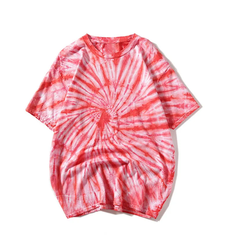 Tie Dye Mens T Shirt Hip Hop Men Harajuku Tshirt Short Sleeve 100% Cotton Irregular Pattern Streetwear Oversize Couple T-Shirt