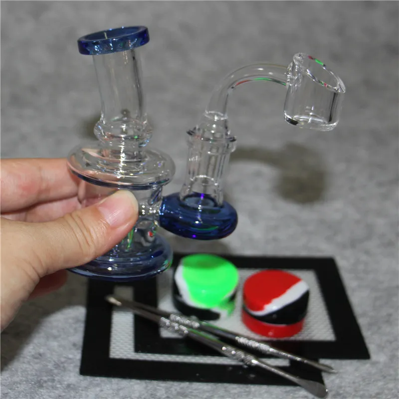 Nargile Cam Su Bongs Sigara Borular Bubbler Recycler Yağ Teçhizatları 14mm eklem ile iki stil dab bong