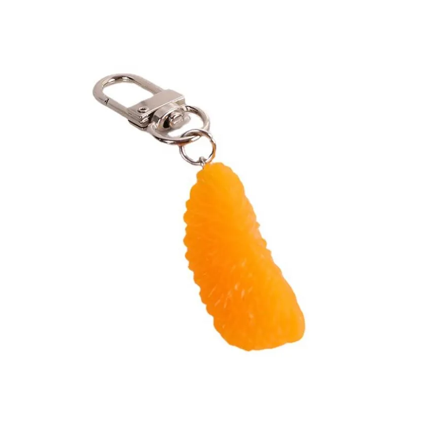 Vegetable Fruit Key Chain Femmes Simulation Orange Key Ring Jewelry Gift Handsbag Kechechains For Girl