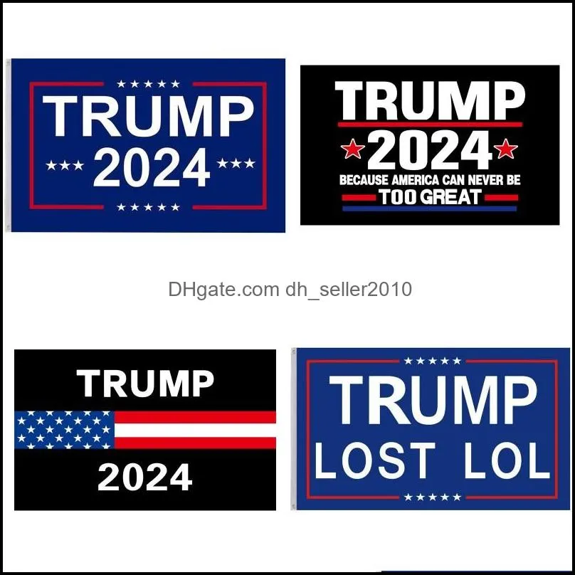 Banner Flags USA 2024 Banner Vlaggen President General Election Banners -campagne voor vlag 90x150cm verloren lol 9jh Q2 drop levering 2021 H DHSP0