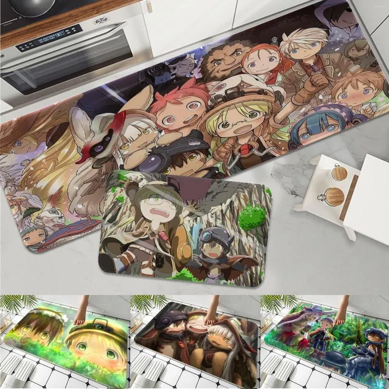 Mattor Anime Made in Abyss Kitchen Mat Kids Room Bedroom Decoration Balkong Anti-Slip Doormat Living Bedside Mats