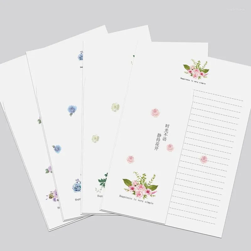 Confezione regalo Set di buste di carta da lettere da 5 pezzi Kawaii Animali Paesaggio Musica Pittura Design Busta per gli amanti della scrittura di cancelleria