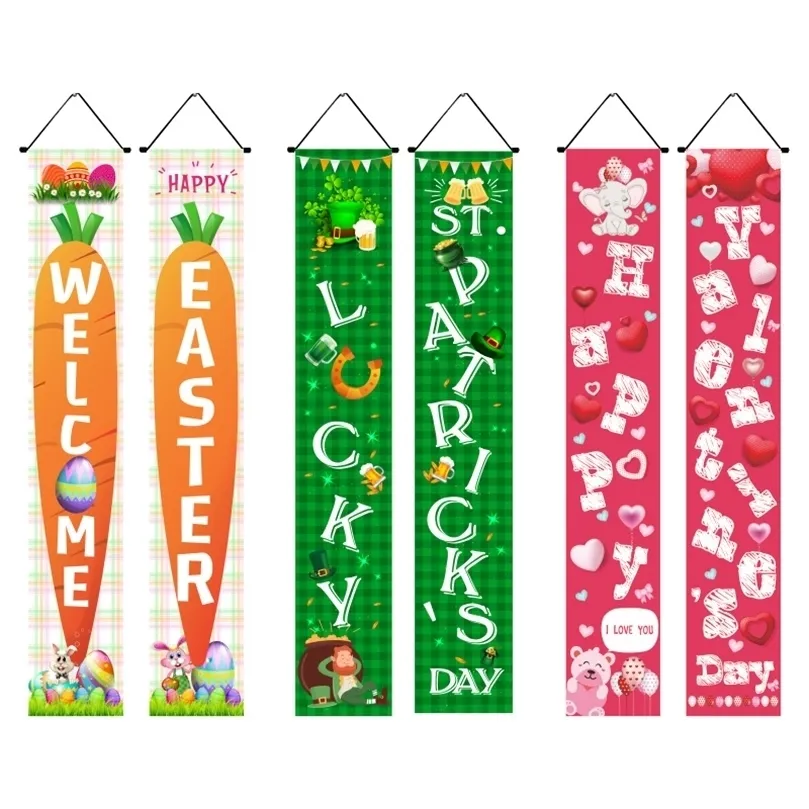 Altri articoli per feste di eventi Decorazione della porta di Pasqua Carota Coniglio Uovo colorato Banner Decor Home Hanging Giorno di Pasqua Ornamento Regalo di benvenuto alla primavera 220901