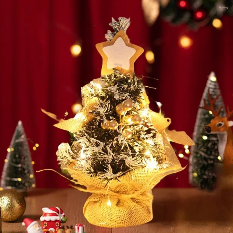 Décorations de Noël Arbre artificiel attrayant avec lumière Beau travail de bureau Noël durable